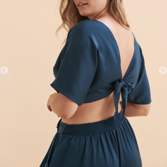 SANTEMARE TWO PIECE - SATIN PANTS & MATCHING TIE TOP - XL - BNWOT - Picture 9 of 9